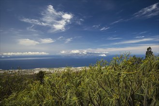 Panorama from Mirador de Chirche over Guia de Isora and Playa de San Juan to the west coast, with