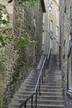 Stairs in narrow alley at Saint-Malo, Brittany, France, Europe