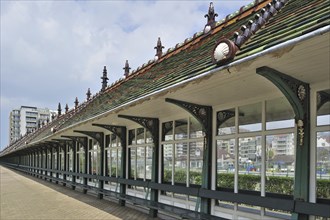 The Paravang, a windbreak dating from the Belle Epoque at Blankenberge, Belgium, Europe