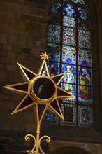 PRAGUE, CZECH REPUBLIC, APRIL 27, 2012: Christmas star in St. Vitus cathedral, Prague, Czech