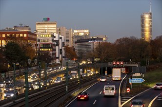 Motorway A40, Ruhrschnellweg, in Essen, route through the city centre, is affected by a possible