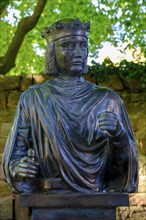 King Konrad III, Monument at the Abbey Ruins, Hersfeld Monastery, Luther Site, Bad Hersfeld, Hesse,