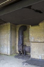 Extractor hood, exhaust hood, damper in WWII artillery bunker at the Batterie d'Azeville, Azeville