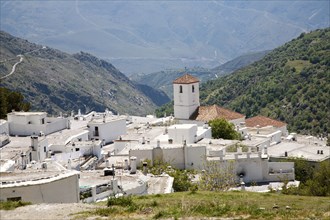 Houses in the village of Capileira, High Alpujarras, Sierra Nevada, Granada province, Spain, Europe