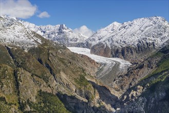 Panorama trail from Belalp to Riederfurka, Aletsch Glacier, Hiking, Hiking, Mountain hiking,