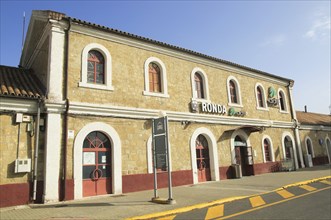 Railway train station building, Ronda, Malaga province, Spain, Europe