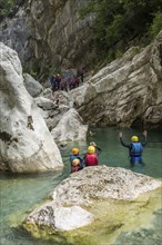 Canyoning, Verdon Gorge, Gorges du Verdon, Verdon Regional nature park Park, Provence,