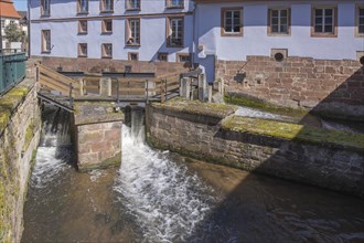 Lock at the Canal de la Lauter, Lauter Canal, Lauter, river, Wissembourg, Weissenburg, Alsace,