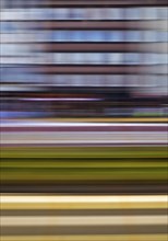 Long exposure from a moving train, Dortmund, North Rhine-Westphalia, Germany, Europe