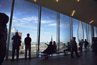 Europe, Germany, Hanseatic City of Hamburg, Elbe, Elbe Philharmonic Hall, Plaza, visitors, view of