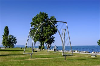 Waterfront promenade, Romanshorn on Lake Constance, Canton Thurgau, Switzerland, Europe