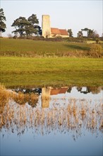 Coastal flooding leading to inundation of land not covered by flood water for 50 years, Ramsholt,