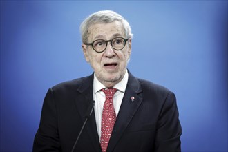 Alberto van Klaveren Stork, Foreign Minister of Chile, photographed during a press conference after