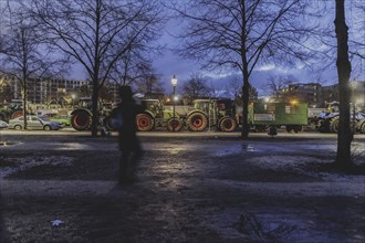 Road blockades in the centre of Berlin, taken as part of the farmers' protests in Berlin, 15.01