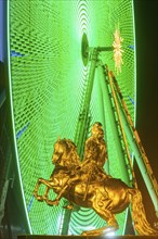 Augustus Market in Dresden. Equestrian statue of Augustus the Strong, also known as the Golden