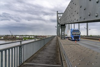 The Krefeld-Uerdingen bridge over the Rhine, between Krefeld and Duisburg, rein belt bridge from