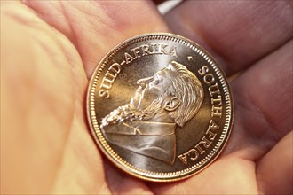 Close-up of a Krugerrand