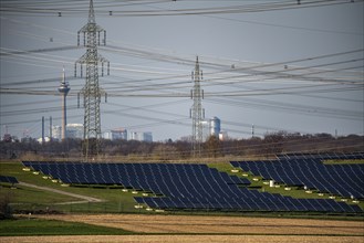 Part of a new line route, 380 KV extra-high-voltage line between Osterath and Gohr, 6-hectare solar