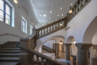 Staircase in the Künstlerhaus built in 1910, cultural institution of the City of Nuremberg,