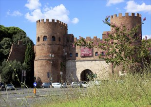 Porta San Paolo, city gate of the Aurelian Wall, Rome, Italy, Europe