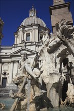 River God of the Ganges at the Fountain of the Four Rivers, Fontana dei Quattro Fiumi, Church of