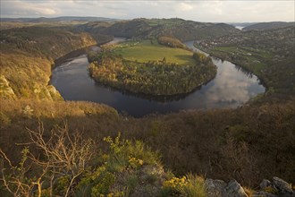 Vltava loop at the Solenická podkova viewpoint in the Czech Republic