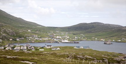 A general view of Castlebay the largest settlement in Barra, Outer Hebrides, Scotland, UK