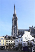 Town centre historic buildings and cathedral, Cobh, County Cork, Ireland, Irish Republic, Europe