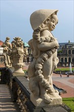 Sculptures in the Zwinger, park, park complex, architecture, attraction, famous, historical,