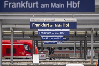 Frankfurt am Main main station, tracks, platforms, trains, Hesse, Germany, Europe