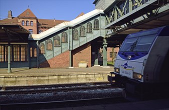 Europe, Germany, Hamburg, Harburg, railway station, platform, old staircase, Europe