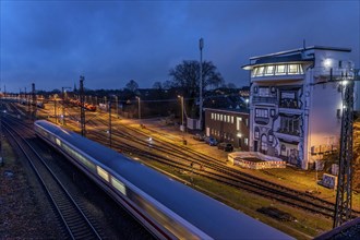 The Deutsche Bahn AG signal box in Mülheim-Styrum, controls train traffic on one of the busiest