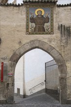 Entrance to the Franciscan monastery, Bolzano, South Tyrol, Italy, Europe