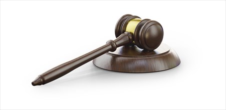 Wooden gavel isolated on a white background