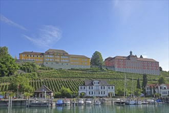 View of former yellow riding stable, today's state winery and Droste-Hülshoff-Gymnasium with