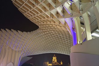 Seville historic center at night