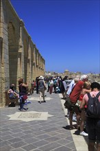 People on balcony of Upper Barrakka Gardens, Valletta, Malta, Europe