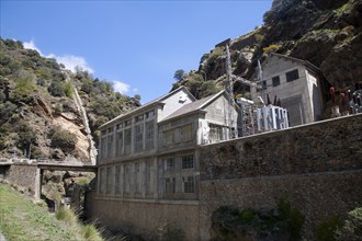 HEP electricity generation River Rio Poqueira gorge valley, High Alpujarras, Sierra Nevada, Granada