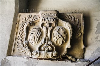 Stone relief, coat of arms in gateway, Hohentübingen Palace, Museum of the University of Tübingen