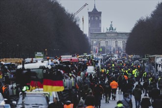 Road blockades in the centre of Berlin, taken as part of the farmers' protests in Berlin, 15.01