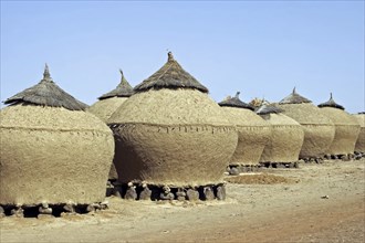 Traditional granaries, grain storehouses in the Sahel, Niger, Western Africa, Africa