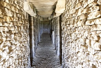 Modern-day neolithic style long Barrow burial chamber for storing cremation urns All Cannings, near