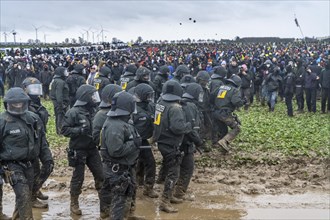 Violent clashes between thousands of demonstrators and the police, after a demonstration against