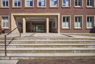 Staircase to Dülmen Town Hall, Münsterland, Coesfeld District, North Rhine-Westphalia, Germany,