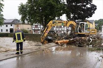 Flood in North Rhine-Westphalia, the village of Iversheim on the Erft was almost completely flooded