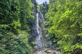 Ohlstadt Waterfall, Ohlstadt, Loisach Valley, The Blue Country, Upper Bavaria, Bavaria, Germany,