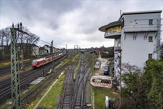 The Deutsche Bahn AG signal box in Mülheim-Styrum, controls train traffic on one of the busiest