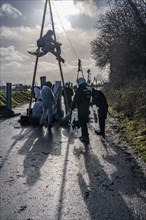 Beginning of the eviction of the Lützerath hamlet, camp of climate activists and squatters, at the