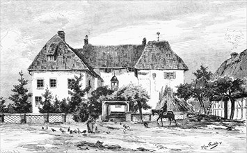 Castle Thurow, Mecklenburg-Western Pomerania, Germany, manor house, castle, chickens, horsemen,