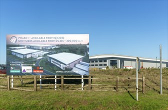 Estate agent billboard advertising sign commercial property development, Orwell Logistics park